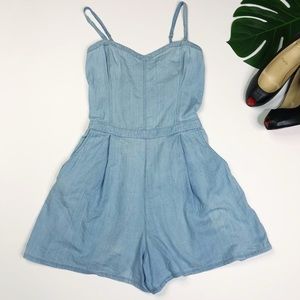 Hollister Light Blue Denim Romper Women’s - Small
